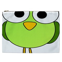 Bird Big Eyes Green Cosmetic Bag (xxl)  by Alisyart