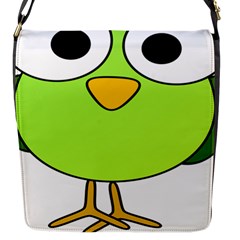 Bird Big Eyes Green Flap Messenger Bag (s)