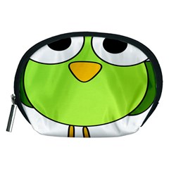 Bird Big Eyes Green Accessory Pouches (medium)  by Alisyart