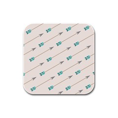 Arrow Quilt Rubber Square Coaster (4 Pack)  by Alisyart