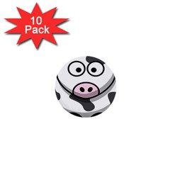Animals Cow  Face Cute 1  Mini Buttons (10 Pack) 