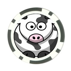 Animals Cow  Face Cute Poker Chip Card Guard