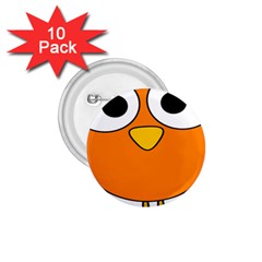 Bird Big Eyes Orange 1 75  Buttons (10 Pack)