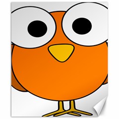 Bird Big Eyes Orange Canvas 8  X 10 