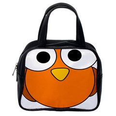 Bird Big Eyes Orange Classic Handbags (one Side)