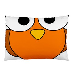 Bird Big Eyes Orange Pillow Case by Alisyart