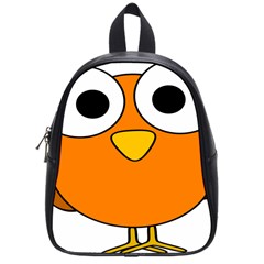 Bird Big Eyes Orange School Bags (small) 