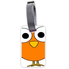 Bird Big Eyes Orange Luggage Tags (one Side) 