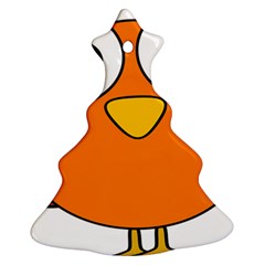 Bird Big Eyes Orange Ornament (christmas Tree) 