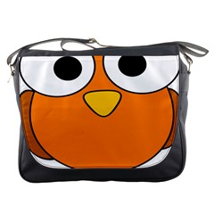 Bird Big Eyes Orange Messenger Bags