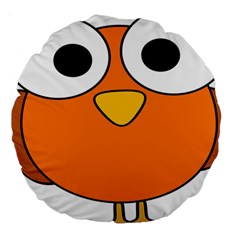Bird Big Eyes Orange Large 18  Premium Round Cushions by Alisyart