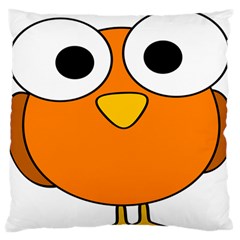 Bird Big Eyes Orange Standard Flano Cushion Case (one Side) by Alisyart