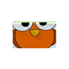 Bird Big Eyes Orange Cosmetic Bag (xs) by Alisyart