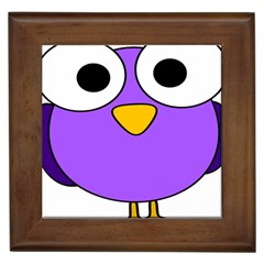 Bird Big Eyes Purple Framed Tiles