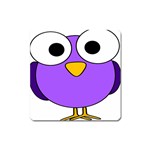 Bird Big Eyes Purple Square Magnet Front