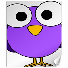 Bird Big Eyes Purple Canvas 8  x 10 