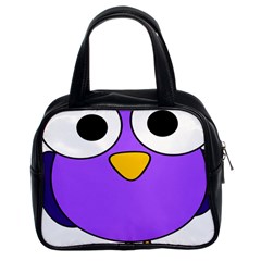 Bird Big Eyes Purple Classic Handbags (2 Sides)