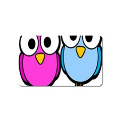 Bird Big Eyes Pink Blue Magnet (name Card) by Alisyart