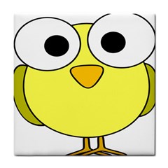 Bird Big Eyes Yellow Green Tile Coasters by Alisyart
