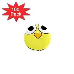 Bird Big Eyes Yellow Green 1  Mini Magnets (100 Pack)  by Alisyart