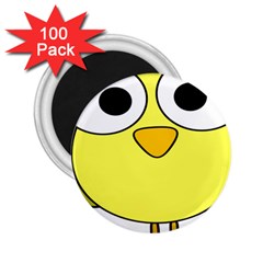 Bird Big Eyes Yellow Green 2 25  Magnets (100 Pack)  by Alisyart