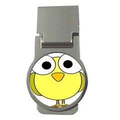 Bird Big Eyes Yellow Green Money Clips (round)  by Alisyart