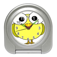 Bird Big Eyes Yellow Green Travel Alarm Clocks by Alisyart