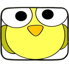 Bird Big Eyes Yellow Green Fleece Blanket (mini)