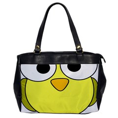 Bird Big Eyes Yellow Green Office Handbags