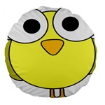 Bird Big Eyes Yellow Green Large 18  Premium Round Cushions Front