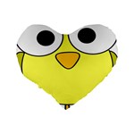 Bird Big Eyes Yellow Green Standard 16  Premium Heart Shape Cushions Back