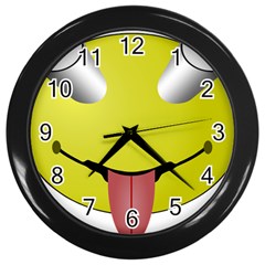 Bug Eye Tounge Wall Clocks (black) by Alisyart