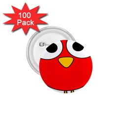 Bird Big Eyes Red 1 75  Buttons (100 Pack)  by Alisyart