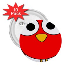 Bird Big Eyes Red 2 25  Buttons (10 Pack)  by Alisyart
