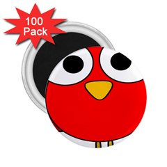 Bird Big Eyes Red 2 25  Magnets (100 Pack)  by Alisyart