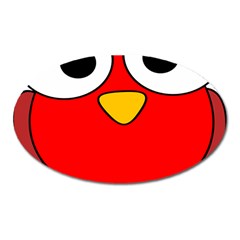 Bird Big Eyes Red Oval Magnet