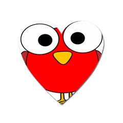 Bird Big Eyes Red Heart Magnet by Alisyart