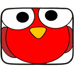 Bird Big Eyes Red Double Sided Fleece Blanket (mini) 