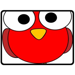 Bird Big Eyes Red Double Sided Fleece Blanket (large) 