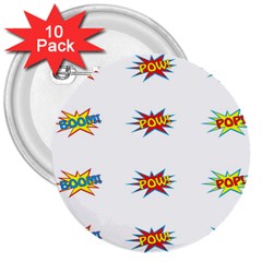 Boom Pow Pop Sign 3  Buttons (10 Pack)  by Alisyart