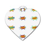 Boom Pow Pop Sign Dog Tag Heart (Two Sides) Front