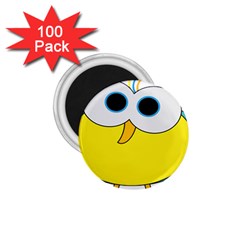 Bird Big Eyes Yellow 1 75  Magnets (100 Pack) 