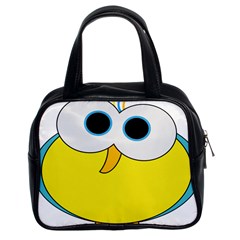 Bird Big Eyes Yellow Classic Handbags (2 Sides)