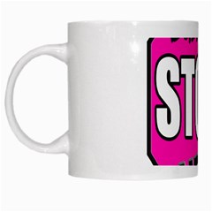 Bullying Stops Here Pink Sign White Mugs