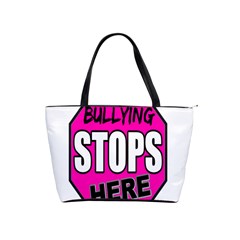 Bullying Stops Here Pink Sign Shoulder Handbags