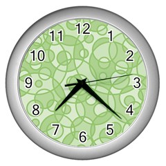 Pattern Wall Clocks (silver)  by Valentinaart
