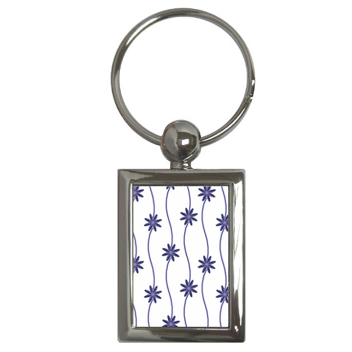 Geometric Flower Seamless Repeating Pattern With Curvy Lines Key Chains (Rectangle) 