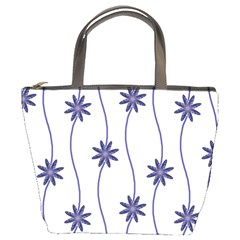 Geometric Flower Seamless Repeating Pattern With Curvy Lines Bucket Bags by Simbadda