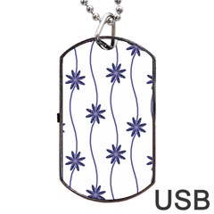 Geometric Flower Seamless Repeating Pattern With Curvy Lines Dog Tag Usb Flash (two Sides)