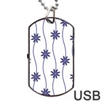 Geometric Flower Seamless Repeating Pattern With Curvy Lines Dog Tag USB Flash (Two Sides) Back